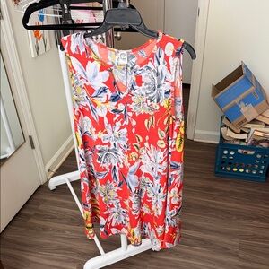 Sun n Moon Floral Mini Dress - Red, Yellow, Gray